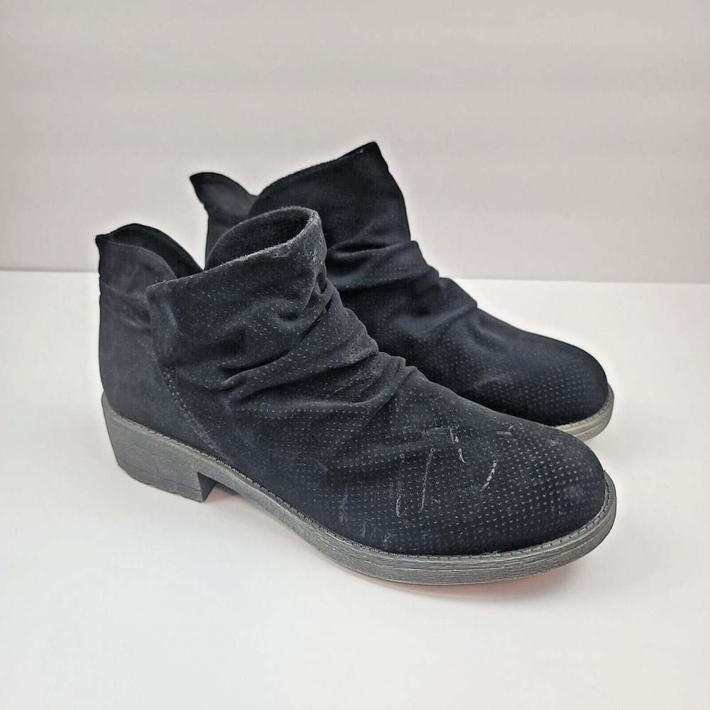 Rocket Dog Tami Ankle Boot Womens 10 Black Faux Suede Slip-On